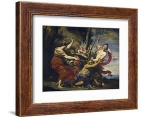 Father Time Overcome by Love, Hope and Beauty, 1627-Simon Vouet-Framed Giclee Print