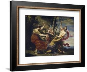 Father Time Overcome by Love, Hope and Beauty, 1627-Simon Vouet-Framed Giclee Print