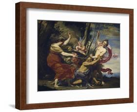 Father Time Overcome by Love, Hope and Beauty, 1627-Simon Vouet-Framed Giclee Print