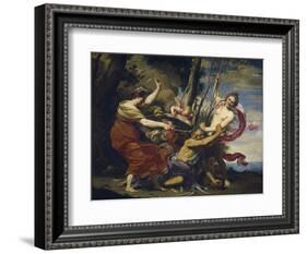 Father Time Overcome by Love, Hope and Beauty, 1627-Simon Vouet-Framed Giclee Print