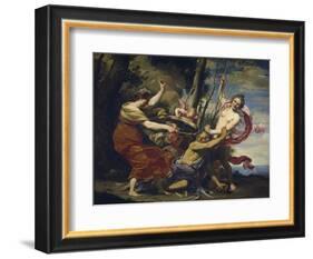Father Time Overcome by Love, Hope and Beauty, 1627-Simon Vouet-Framed Giclee Print