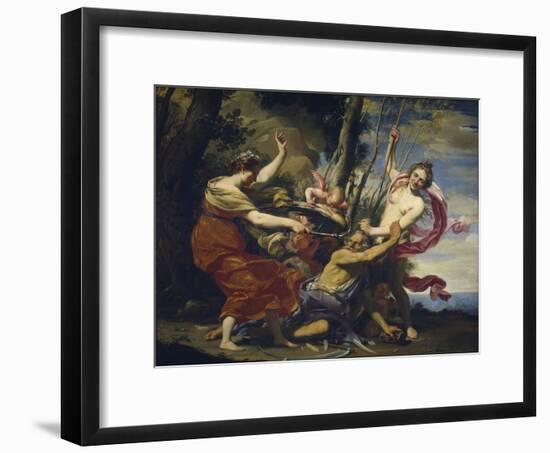 Father Time Overcome by Love, Hope and Beauty, 1627-Simon Vouet-Framed Giclee Print