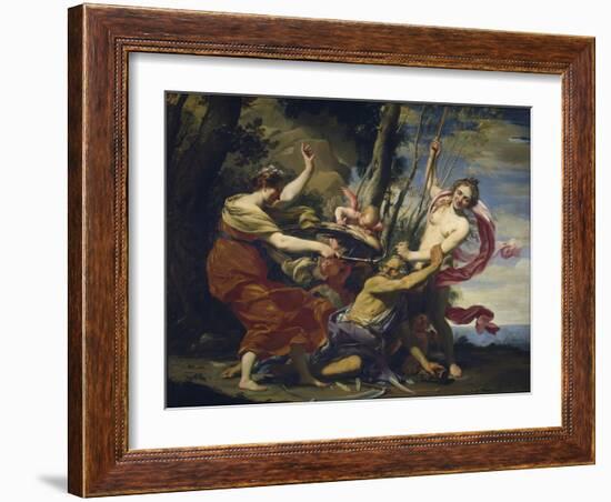 Father Time Overcome by Love, Hope and Beauty, 1627-Simon Vouet-Framed Giclee Print