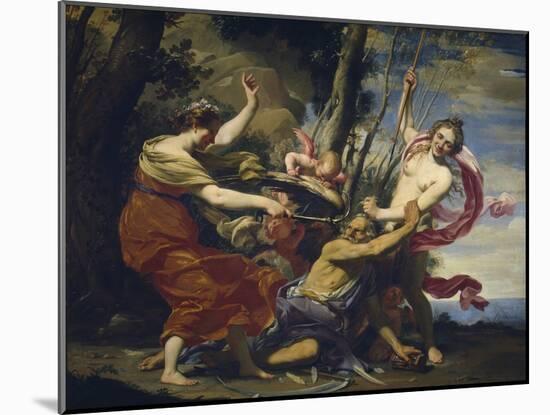 Father Time Overcome by Love, Hope and Beauty, 1627-Simon Vouet-Mounted Giclee Print