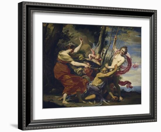 Father Time Overcome by Love, Hope and Beauty, 1627-Simon Vouet-Framed Giclee Print