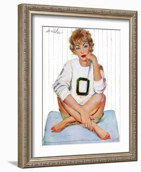 Father was Overruled - Saturday Evening Post "Leading Ladies", May 24, 1958 pg.36-Coby Whitmore-Framed Giclee Print