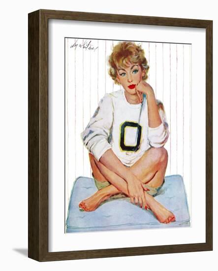 Father was Overruled - Saturday Evening Post "Leading Ladies", May 24, 1958 pg.36-Coby Whitmore-Framed Giclee Print