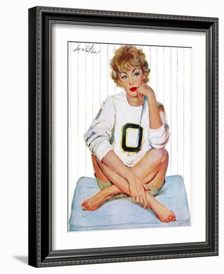 Father was Overruled - Saturday Evening Post "Leading Ladies", May 24, 1958 pg.36-Coby Whitmore-Framed Giclee Print