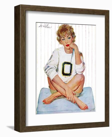 Father was Overruled - Saturday Evening Post "Leading Ladies", May 24, 1958 pg.36-Coby Whitmore-Framed Giclee Print
