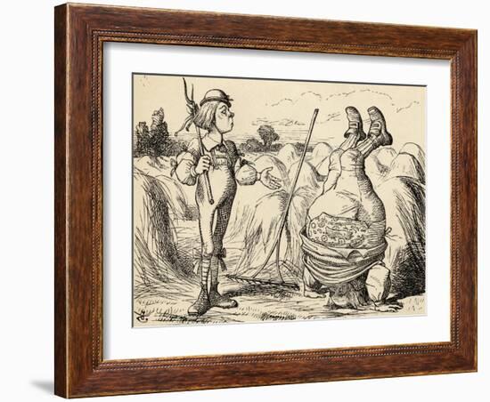 Father William Standing on His Head, from 'Alice's Adventures in Wonderland' by Lewis Carroll,…-John Tenniel-Framed Giclee Print