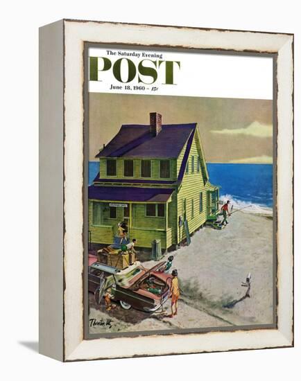 "Fathers Off Fishing," Saturday Evening Post Cover, June 18, 1960-Thornton Utz-Framed Premier Image Canvas