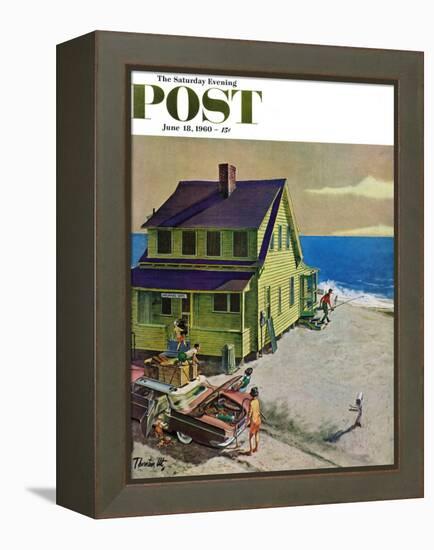 "Fathers Off Fishing," Saturday Evening Post Cover, June 18, 1960-Thornton Utz-Framed Premier Image Canvas