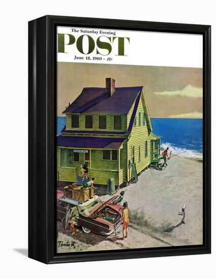 "Fathers Off Fishing," Saturday Evening Post Cover, June 18, 1960-Thornton Utz-Framed Premier Image Canvas