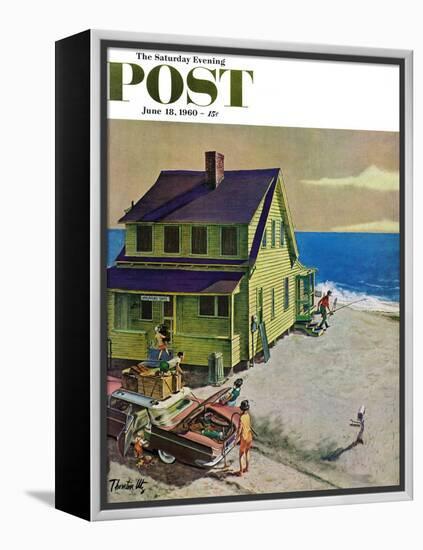 "Fathers Off Fishing," Saturday Evening Post Cover, June 18, 1960-Thornton Utz-Framed Premier Image Canvas