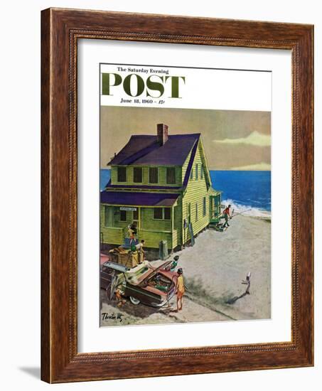 "Fathers Off Fishing," Saturday Evening Post Cover, June 18, 1960-Thornton Utz-Framed Giclee Print