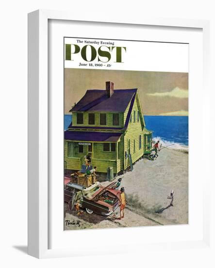 "Fathers Off Fishing," Saturday Evening Post Cover, June 18, 1960-Thornton Utz-Framed Giclee Print