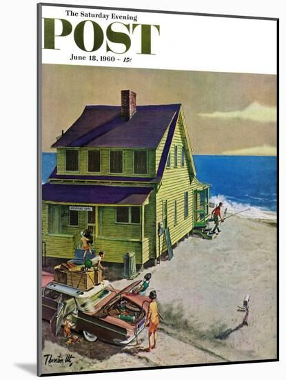 "Fathers Off Fishing," Saturday Evening Post Cover, June 18, 1960-Thornton Utz-Mounted Giclee Print