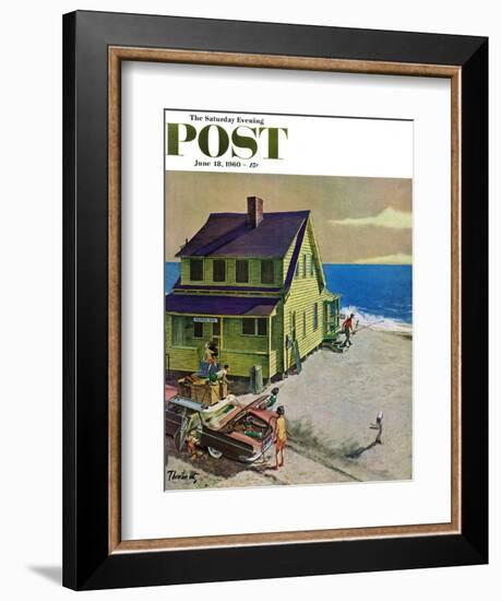 "Fathers Off Fishing," Saturday Evening Post Cover, June 18, 1960-Thornton Utz-Framed Giclee Print