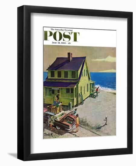 "Fathers Off Fishing," Saturday Evening Post Cover, June 18, 1960-Thornton Utz-Framed Giclee Print