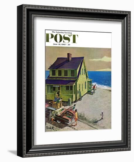 "Fathers Off Fishing," Saturday Evening Post Cover, June 18, 1960-Thornton Utz-Framed Giclee Print