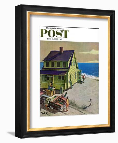 "Fathers Off Fishing," Saturday Evening Post Cover, June 18, 1960-Thornton Utz-Framed Giclee Print