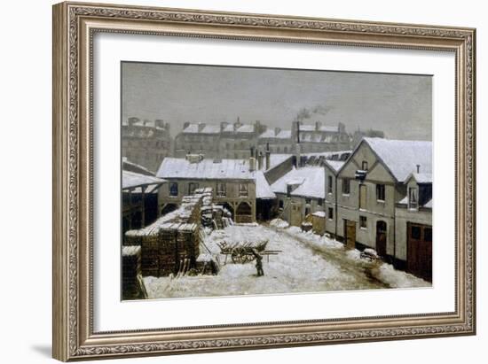 Faubourg de Paris sous la neige-Stanislas Lepine-Framed Giclee Print