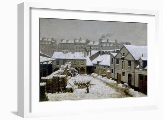 Faubourg de Paris sous la neige-Stanislas Lepine-Framed Giclee Print