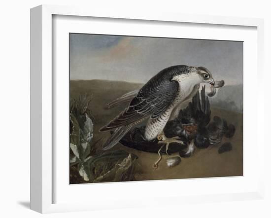 Faucon dévorant un oiseau.-Nicasius Bernaerts-Framed Giclee Print