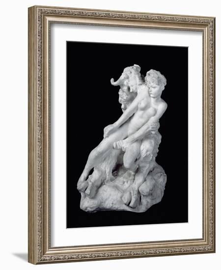 Faun and Nymph, C.1886 (Plaster)-Auguste Rodin-Framed Giclee Print