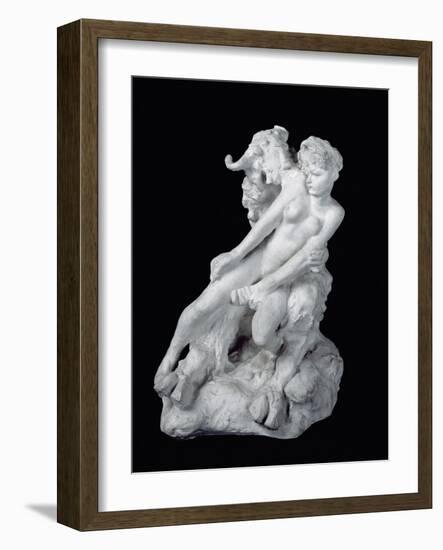 Faun and Nymph, C.1886 (Plaster)-Auguste Rodin-Framed Giclee Print