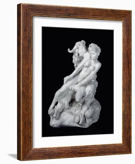 Faun and Nymph, C.1886 (Plaster)-Auguste Rodin-Framed Giclee Print