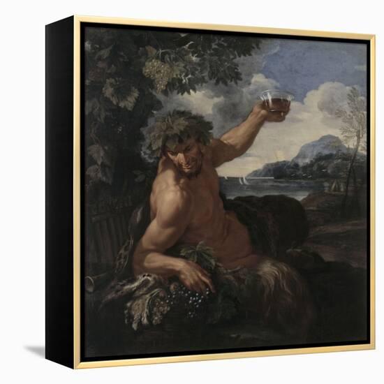 Faune au verre de vin-null-Framed Premier Image Canvas