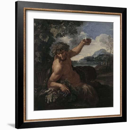 Faune au verre de vin-null-Framed Giclee Print