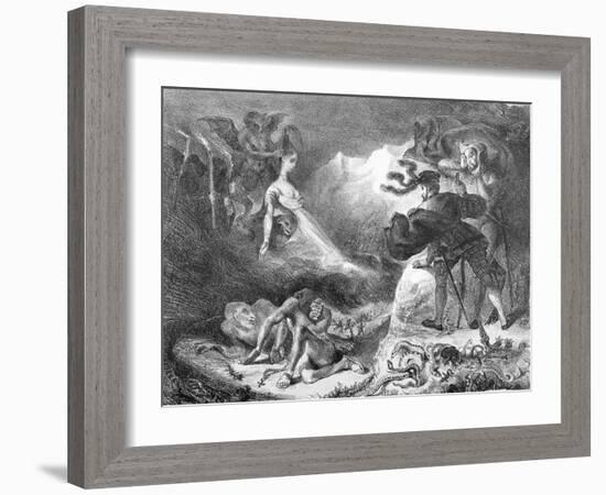 Faust and Mephistopheles at the Witches' Sabbath, from Goethe's Faust, 1828-Eugene Delacroix-Framed Giclee Print