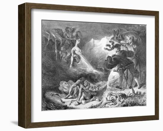 Faust and Mephistopheles at the Witches' Sabbath, from Goethe's Faust, 1828-Eugene Delacroix-Framed Giclee Print