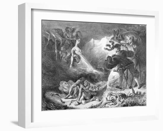 Faust and Mephistopheles at the Witches' Sabbath, from Goethe's Faust, 1828-Eugene Delacroix-Framed Giclee Print