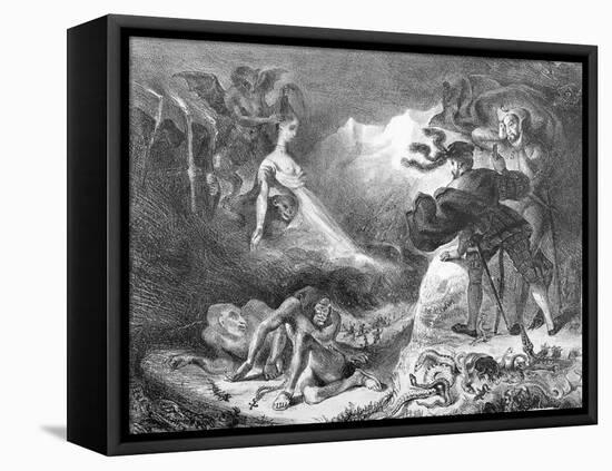 Faust and Mephistopheles at the Witches' Sabbath, from Goethe's Faust, 1828-Eugene Delacroix-Framed Premier Image Canvas