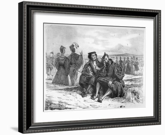Faust and Wagner in Conversation, Illustration for Faust by Goethe-Eugene Delacroix-Framed Giclee Print