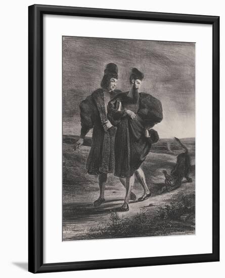 Faust, Méphistophélès et le barbet, 1827-Eugene Delacroix-Framed Giclee Print