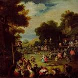 Imaginary Animals and Dwarfs Fighting, Drinking and Carousing-Faustino Bocchi-Framed Premier Image Canvas