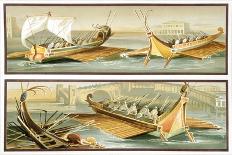 Reproduction of a Fresco Depicting Roman Ships, from the Houses and Monuments of Pompeii-Fausto and Felice Niccolini-Giclee Print
