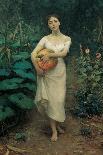Young Girl Carrying a Pumpkin-Fausto Zonaro-Giclee Print