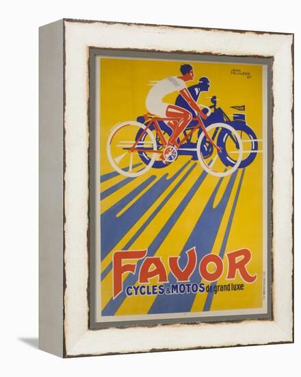 Favor Cycles and Motos French Advertising Poster-null-Framed Premier Image Canvas