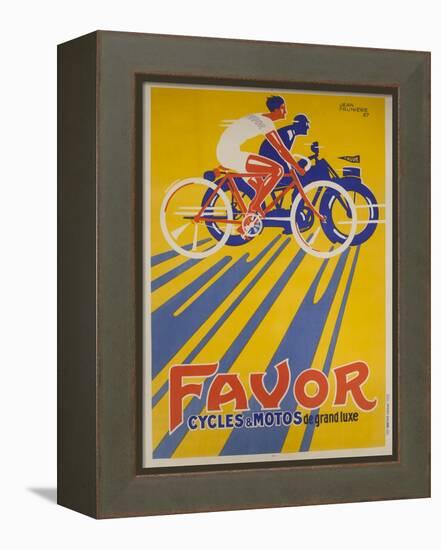 Favor Cycles and Motos French Advertising Poster-null-Framed Premier Image Canvas