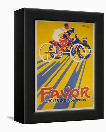 Favor Cycles and Motos French Advertising Poster-null-Framed Premier Image Canvas