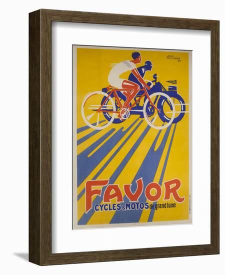 Favor Cycles and Motos French Advertising Poster-null-Framed Giclee Print