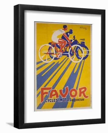 Favor Cycles and Motos French Advertising Poster--Framed Giclee Print