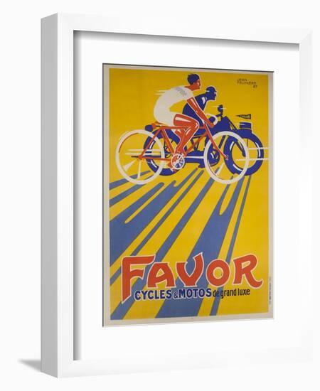 Favor Cycles and Motos French Advertising Poster-null-Framed Giclee Print