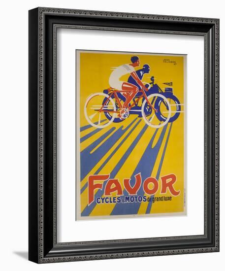 Favor Cycles and Motos French Advertising Poster-null-Framed Giclee Print