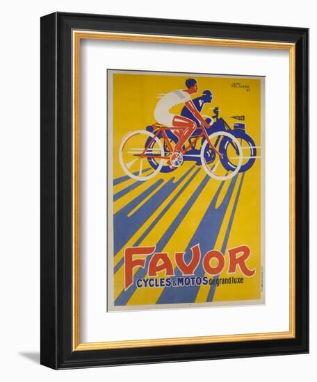 Favor Cycles and Motos French Advertising Poster-null-Framed Giclee Print